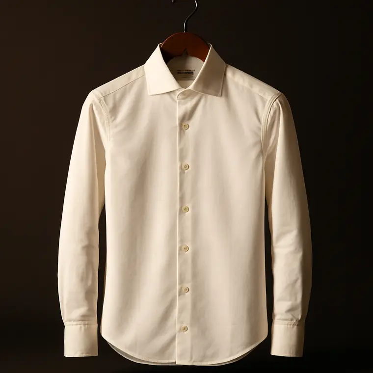 Camisa social masculina branca de algodão em cabide
